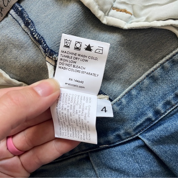 Enza Costa Jeans Light Wash Soft Denim Everywhere Pant Pleated Wide Leg US 12 - Picture 8 of 10